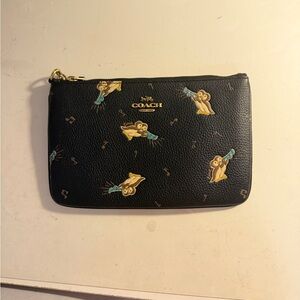 Coach Penguin Trumpet Corner Zip Wristlet